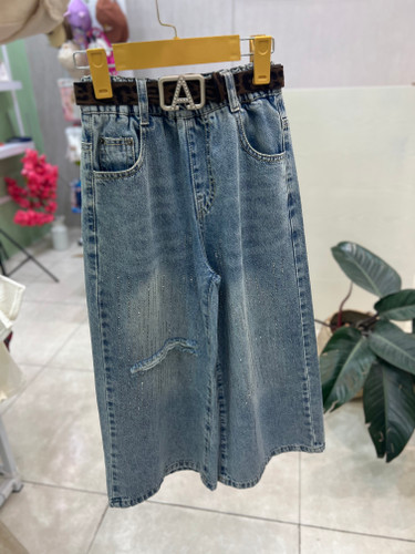 شلوار جین فول نگین زاپدار